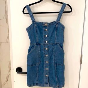 Light wash denim overalls. XS. Never worn.